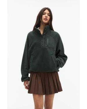 Pull&Bear Fleece Pullover With Snap Buttons - Multicolour