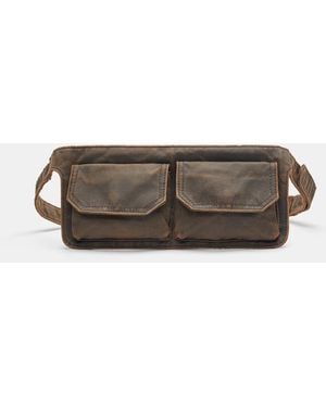 Pull&Bear Canvas Pocket Belt Bag - Brown