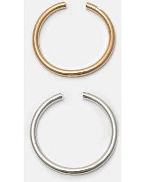 Pull&Bear Pack Of 2 Rigid Bracelets - White