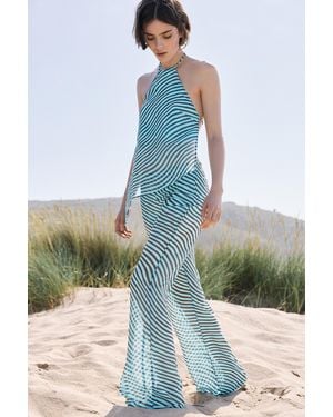 Pull&Bear Gerade Hose Mit Wellenmuster - Blau