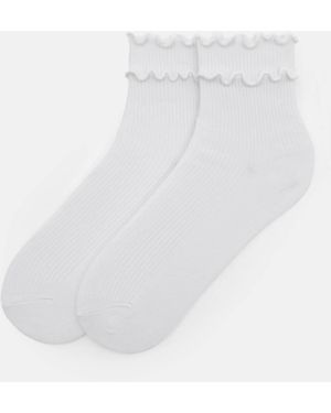 Pull&Bear Lange Socken Aus Frottee - Weiß