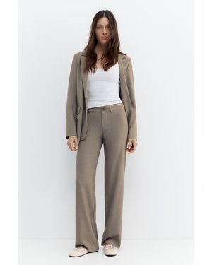 Pull&Bear Straight-Leg Smart Trousers - Grey