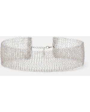 Pull&Bear Choker-Halskette Aus Metallgeflecht - Mettallic