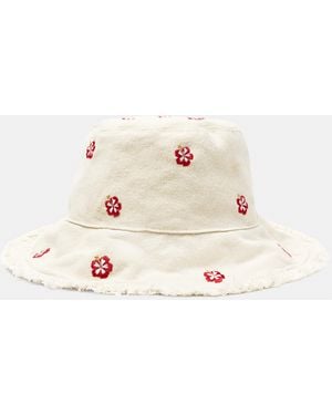 Pull&Bear Hibiscus Flower Bucket Hat - Natural