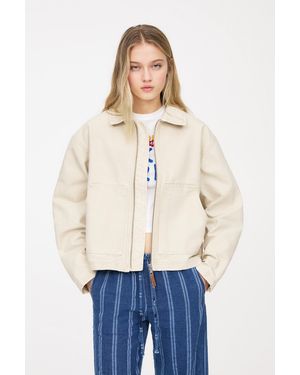Pull&Bear Boxy Cotton Jacket - Blue