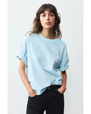 Pull&Bear Oversize Short Sleeve T-Shirt - Blue