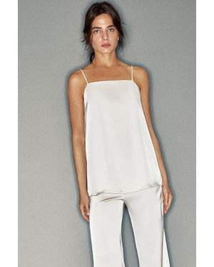 Pull&Bear Satin Strap Top - Grey