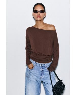 Pull&Bear Asymmetric Cummerbund Top - Blue
