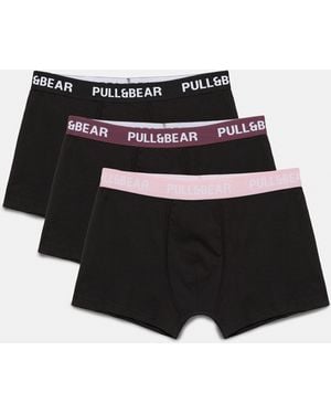 Pull&Bear Pack Of 3 Boxers - Black