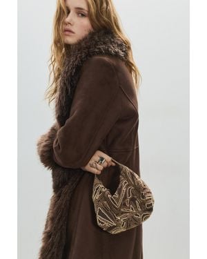 Pull&Bear Beaded Bag - Brown