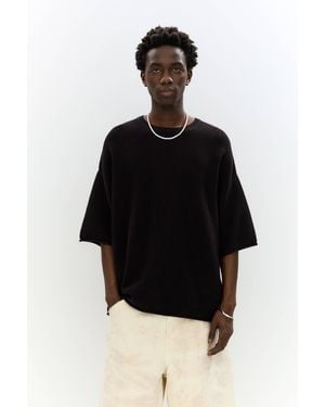 Pull&Bear Boxy-Shirt Aus Stoff Mit Waffelstruktur - Schwarz