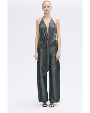 Pull&Bear Karoline Vitto Halter Neck Top - Green