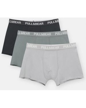 Pull&Bear Pack Of 3 Boxers - Grey