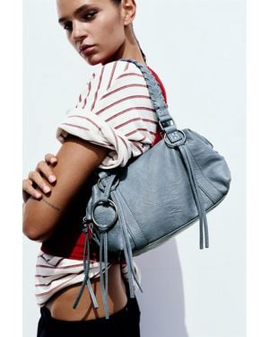 Pull&Bear Shoulder Bag With Ring Detail - Blue