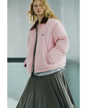 Pull&Bear Stwd Contrast Puffer Jacket - Pink