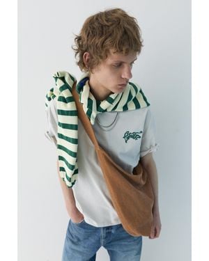 Pull&Bear Shopper Aus Canvas Stwd - Blau