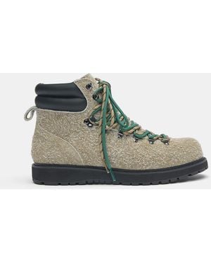 Pull&Bear Lace-Up Leather Mountain Boots - Green