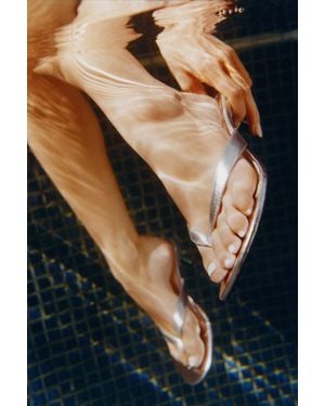 Pull&Bear Metallic Heeled Sandals - Blue