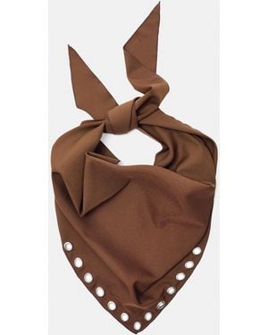 Pull&Bear Bandana Scarf With Eyelets - Brown