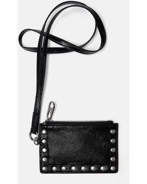 Pull&Bear Studded Card Holder - Black