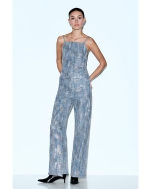 Pull&Bear Straight-Leg Sequin Jeans - Blue