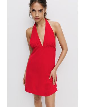 Pull&Bear Top With Open Back - Red