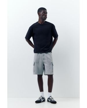 Pull&Bear Baggy Cargo Bermuda Shorts - Blue