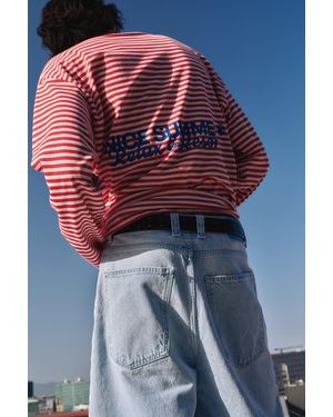 Pull&Bear Striped Stwd T-Shirt - Blue