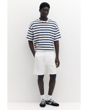 Pull&Bear Logo Bermuda Joggers - White