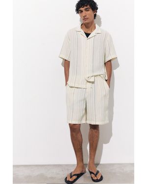 Pull&Bear Striped Jogger Bermuda Shorts - Natural