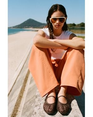 Pull&Bear Ballerinas Im Häkel-Look - Weiß