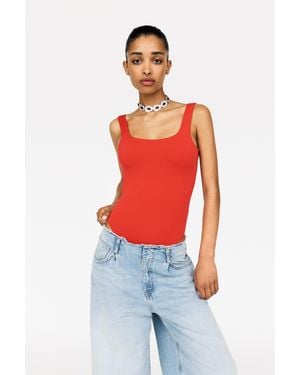 Pull&Bear Body Aus Polyamid Mit Trägern - Rot