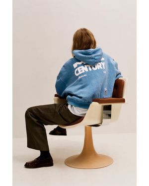 Pull&Bear Mid Century Graphic Hoodie - Blue