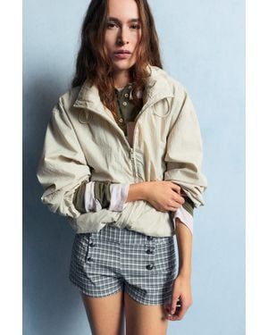 Pull&Bear Lightweight Hooded Jacket - Natural