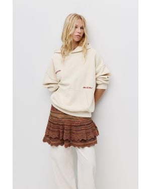 Pull&Bear Hoodie With Slogan - Natural