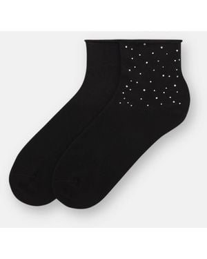 Pull&Bear Socks With Rhinestones - Black