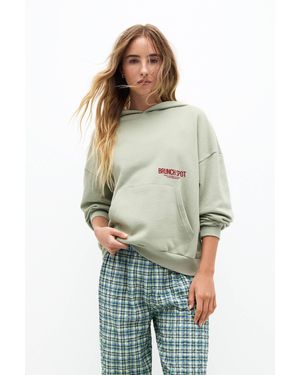 Pull&Bear Brunch Hoodie - Green