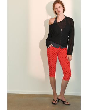 Pull&Bear Polka Dot Capris - Red