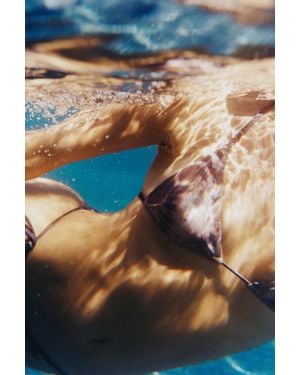 Pull&Bear Triangle Tie-Dye Bikini Top - Blue