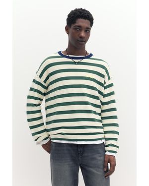 Pull&Bear Long Sleeve Knit T-Shirt - Green