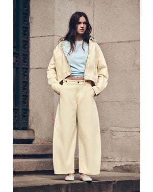 Pull&Bear Balloon Fit Jeans With Adjustable Waist - Natural