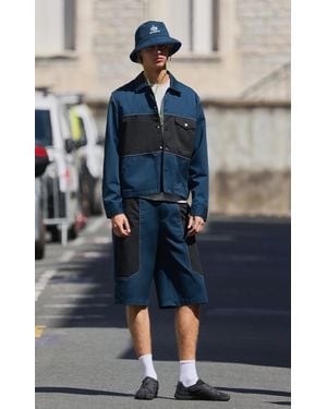 Pull&Bear Pleasures X Stwd Panelled Jacket - Blue