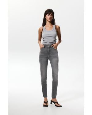 Pull&Bear High-Waist Skinny Jeans - Grey