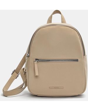 Pull&Bear Rubberised Mini Backpack - Natural