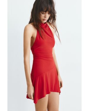 Pull&Bear Short Halter Dress - Red