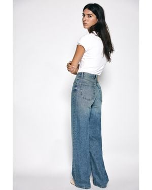 Pull&Bear High-Waist Wide Straight-Leg Jeans - Blue