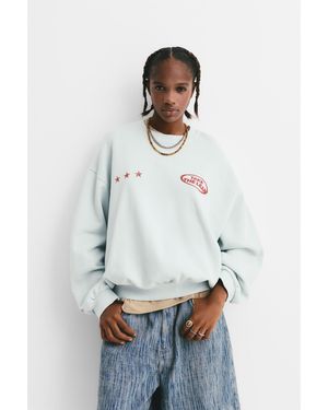 Pull&Bear Star Sweatshirt - White