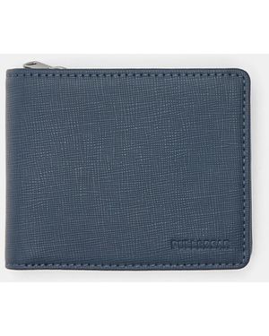 Pull&Bear Textured Wallet - Blue