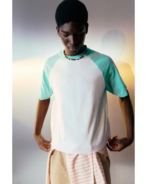 Pull&Bear Raglan Sleeve T-Shirt - White