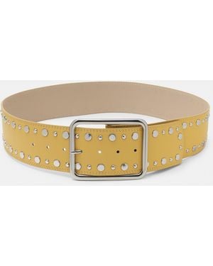 Pull&Bear Wide Studded Belt - Natural